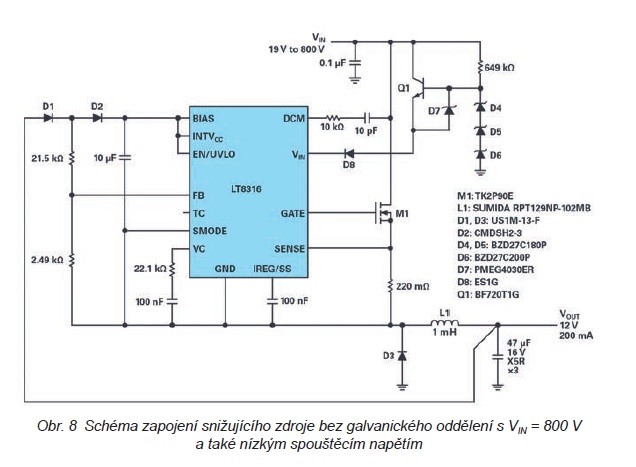 Oddělené měniče typu Flyback. Bez optočlenu a s rozsahem přes 800 V 2